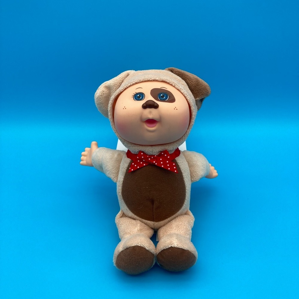Cabbage Patch Kids Cuties Puppy Plush Doll - Tan & Brown Dog Costume 10"